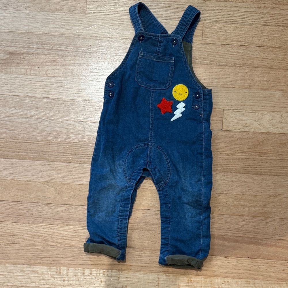 Cat & Jack Blue Overalls with Fun Patches